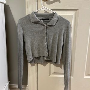 Brandy Melville button up cropped sweater